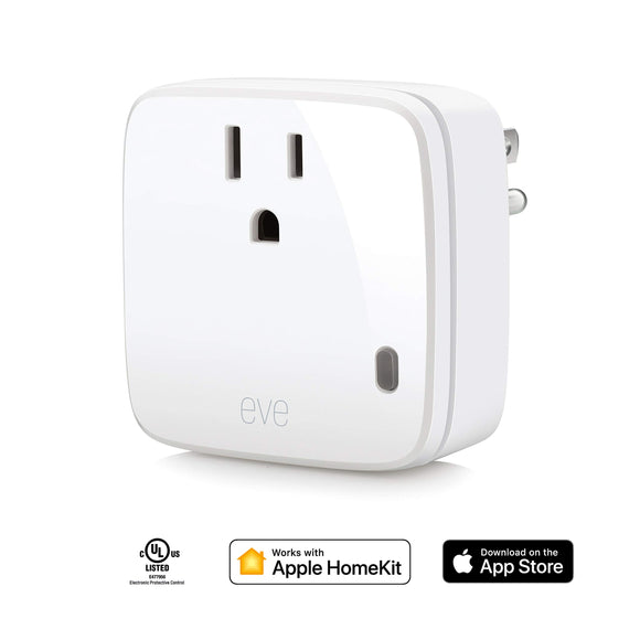 Eve Energy - Smart Plug & Power Meter with built-in schedules, switch a connected lamp or device on & off, voice control, no bridge necessary, Bluetooth Low Energy (Apple HomeKit)