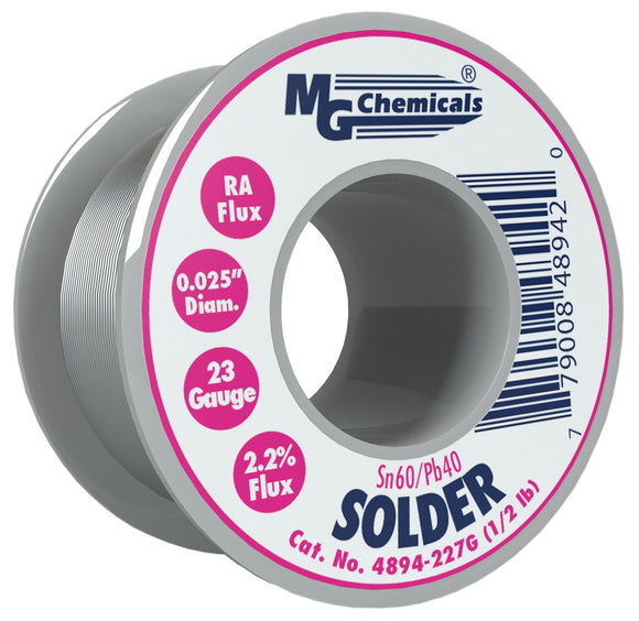 MG Chemicals 60/40 Rosin Core Leaded Solder, 0.025