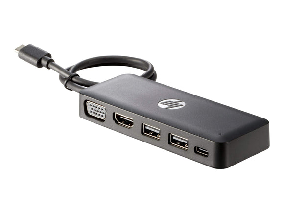 HP Travel Hub - Port Replicator - VGA, HDMI - for Chromebook 13 G1, Elite X2 1012 G1, 1012 G2 and More - Black