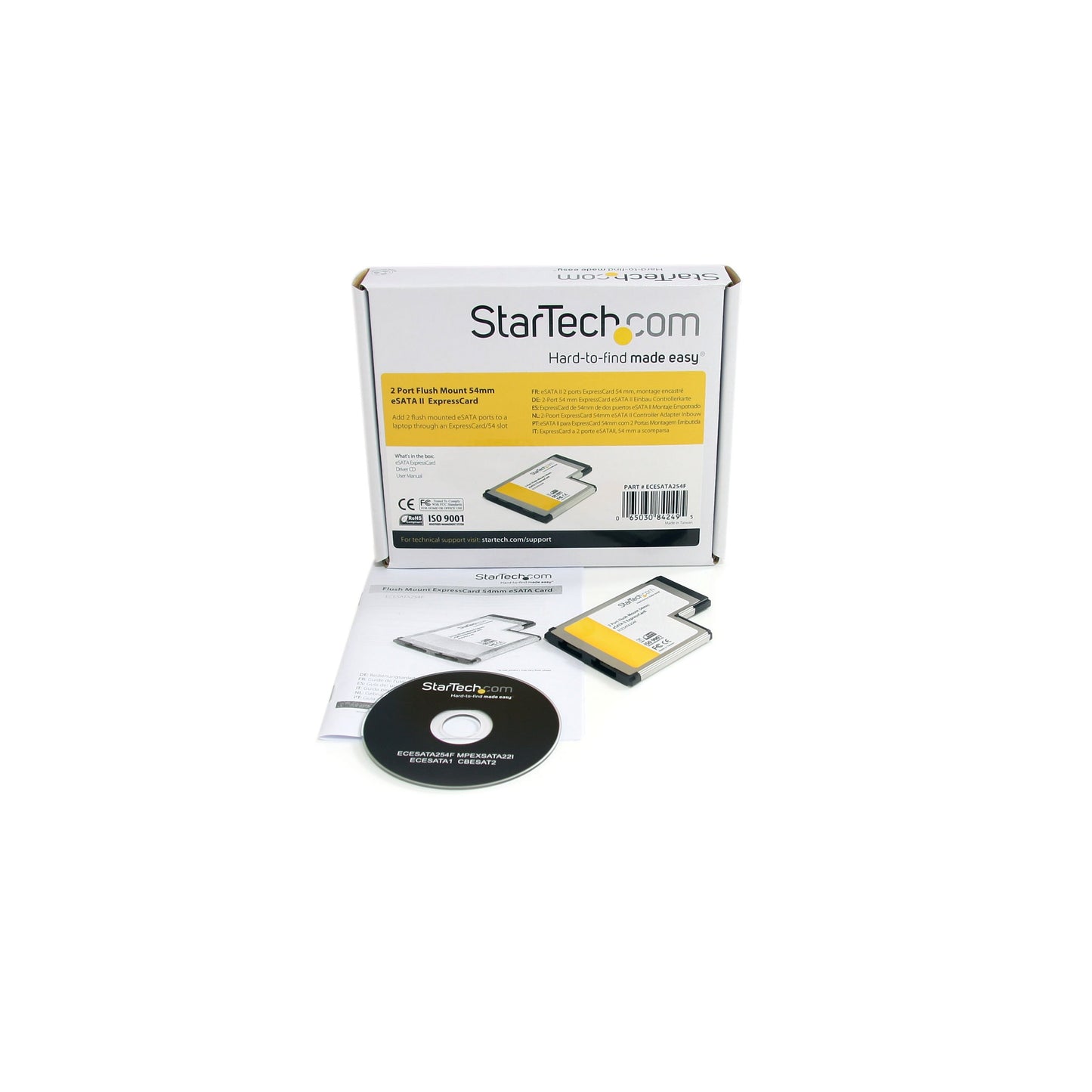 StarTech.com 2 Port Flush Mount ExpressCard 54mm eSATA II Controller Adapter Card (ECESATA254F)