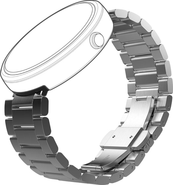 Motorola Mobility - Accessories Moto360 23mm Metal Watch Band Silver, Unisex Adult