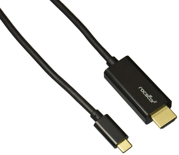 Rocstor Premium 6Ft USB-C to HDMI Cable M/- USB Type-C to HDMI Male to Male 6 Ft (2M) - USB Type C Supports Up to 4K 30Hz - USB-C to HDMI Cable for Notebooks, Computers, Projector, Monitor, Workstation, Audio/Video Devices, Chromebook, MacBook Pro, MacBoo