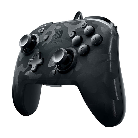 Nintendo Switch Accessories Black Camo Faceoff Wired Pro Controller, 500-119