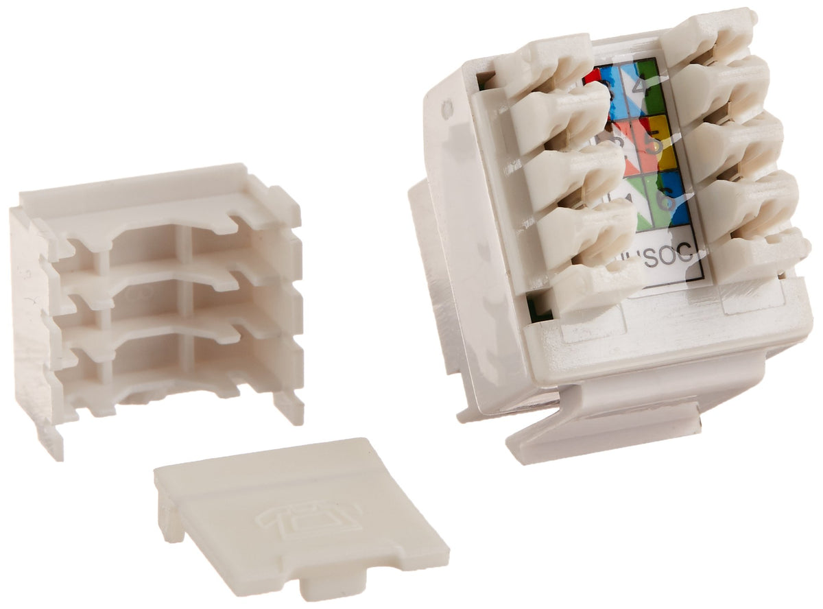 C2G 03801 Cat3 RJ11/RJ12 Keystone Jack, White