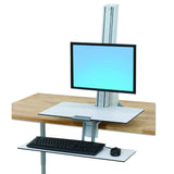 Ergotron WorkFit-S Single LD with Worksurface and Stand, White