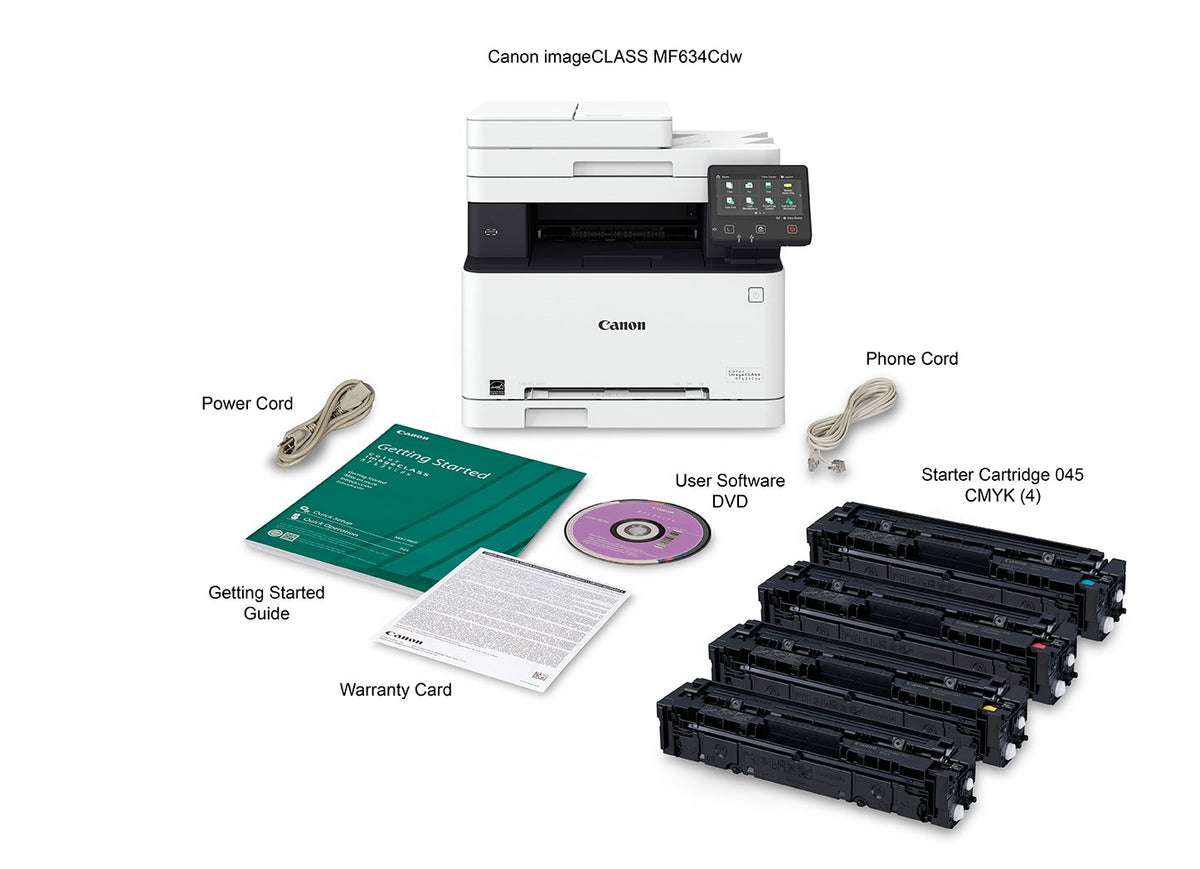 Canon Color imageCLASS MF634Cdw (1475C005) All-in-One, Wireless, Duplex Laser Printer, 19 Pages Per Minute (Comes with 3 Year Limited Warranty)