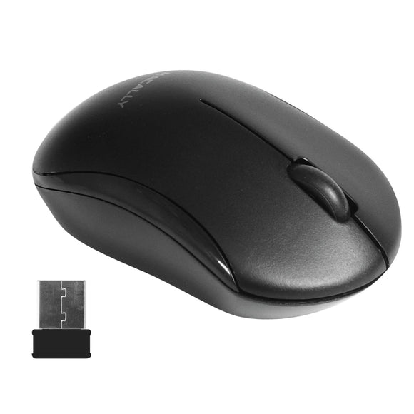 Macally 2.4G Wireless Mouse with 3 Button, Smooth Scroll Wheel, Dongle Receiver, Compatible with Desktop Computer Windows PC, Apple MacBook Pro/Air, iMac, Mac Mini, Laptops (Black)