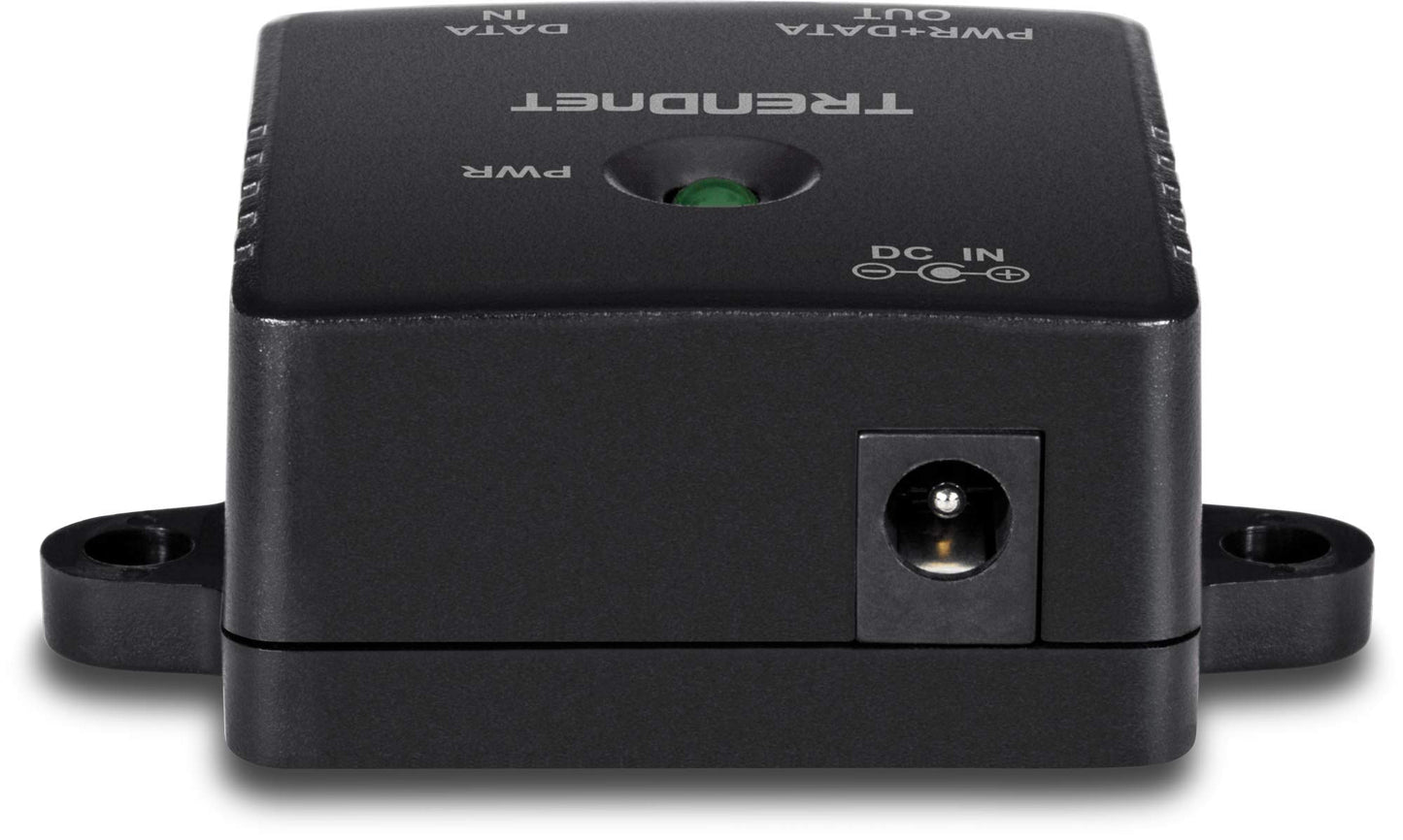 TRENDnet Gigabit Power over Ethernet (PoE) Injector, Full Duplex Gigabit Speed Supported, Network PoE Devices up to 100 M (328 Ft.), 15.4 Watts, Auto-MDIX In/Out, Plug & Play, TPE-113GI