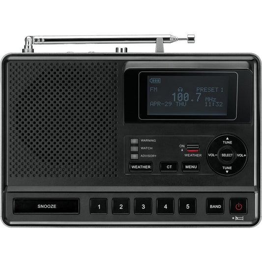 Sangean CL-100 Table-Top Weather Hazard Alert with AM/FM-RBDS Alarm Clock Radio