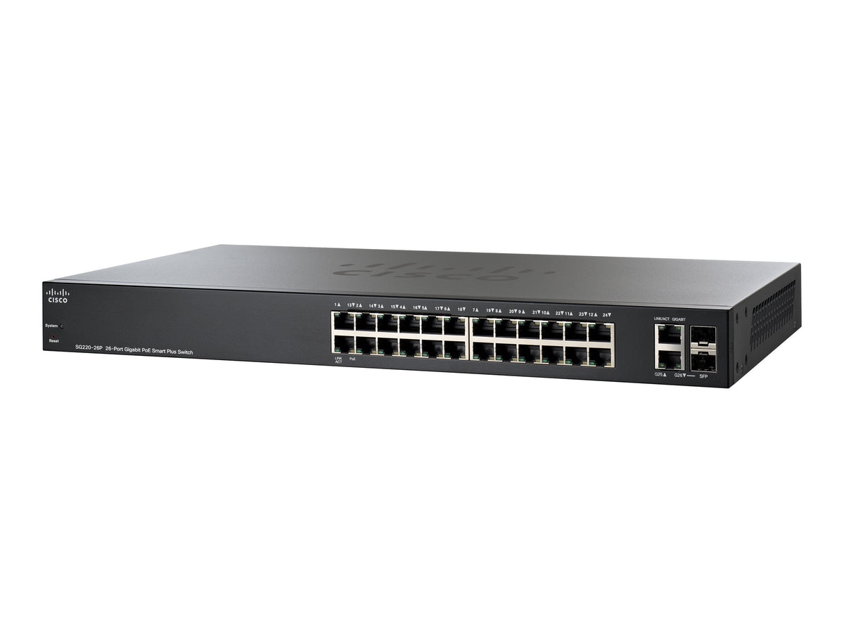 CISCO SYSTEMS 26-Port Gigabit PoE Smart Plus Switch (SG22026PK9NA)