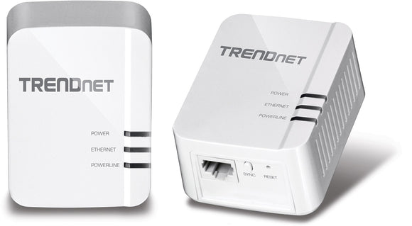 TRENDnet Powerline 1200 AV2 Adapter Starter Kit, 2 Adapters with Gigabit Port, Plug and Play, MIMO, Beamforming, (TPL-420E2K)