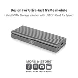 Vantec M.2 Nvme SSD to USB 3.1 Gen 2 Type C Enclosure with C to C Cable, Space Gray Color, ID5 (NST-205C3-SG)