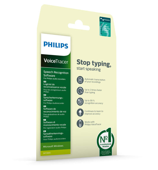 Philips Speech Products Products Philips DVT2805 Voicetracer Speech Recognition Software Voice Recorder