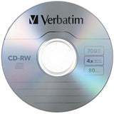 Verbatim 95117 700 MB 2x-4x 80 Minute CD-RW (Rewritable), 1-Disc Slim Case