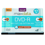 Maxell 50-Pack DVDR 8X 4.7GB Print To Center 638022 (White Matte)