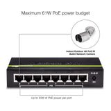 TRENDnet 8-Port GREENnet Gigabit PoE+ Switch, TPE-TG82G, Supports PoE and PoE+ Devices, 61W PoE Budget, 16Gbps Switching Capacity, Data & Power via Ethernet to PoE Access Points & IP Cameras