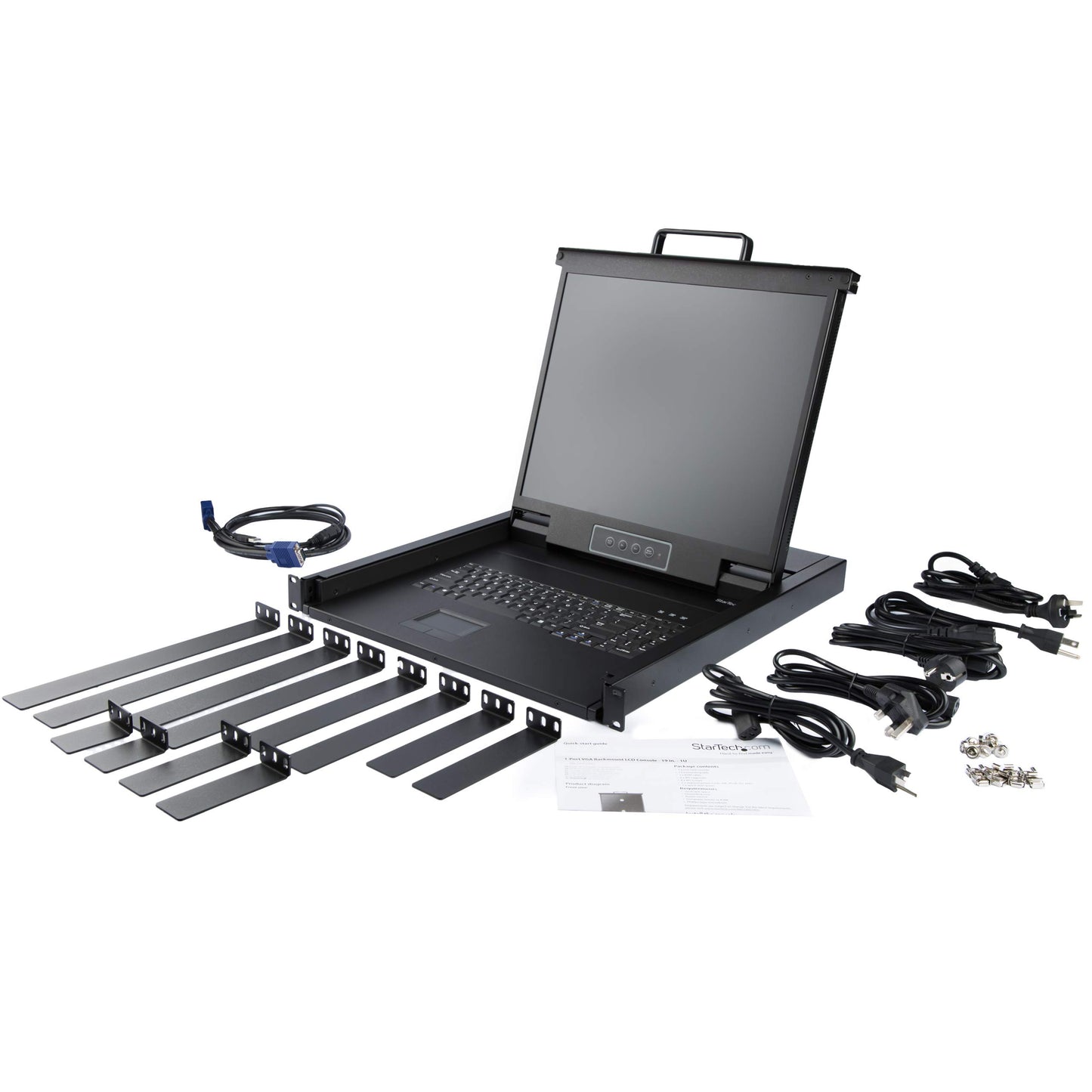 StarTech.com RKCONS1901 Rackmount 1U 19" Display Single Port KVM Console