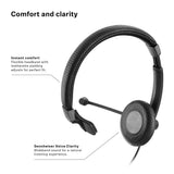 Samsung SC 40 USB MS (506498) - Single-Sided Business Headset | for Skype for Business | with HD Sound, Noise-Cancelling Microphone, USB Connector (Black)