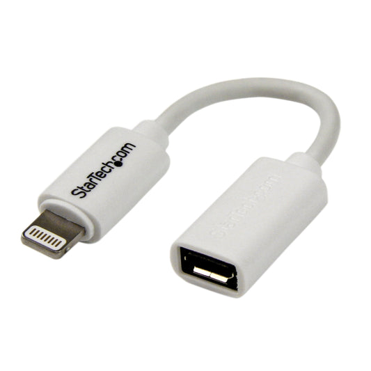 StarTech.com White Micro USB to Apple 8-pin Lightning Connector Adapter for iPhone/iPod/iPad - Apple Lightning to Micro USB 2.0 Dongle (USBUBLTW)