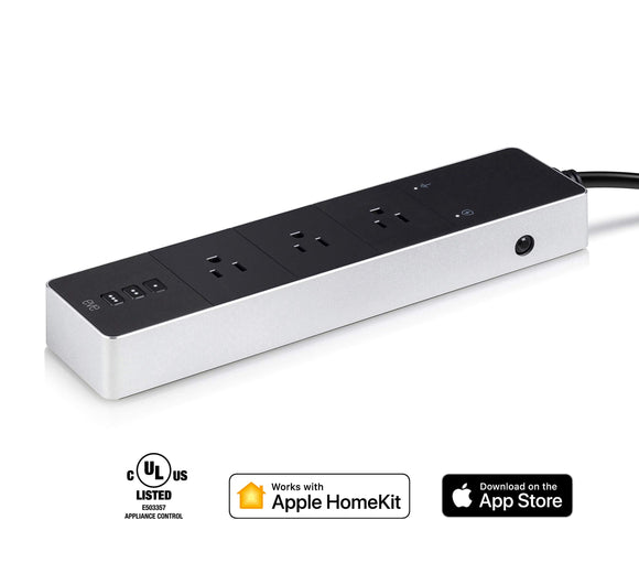 Eve Energy Strip - Smart Triple Outlet & Power Meter with surge, overvoltage, overcurrent protection, Apple HomeKit Technology