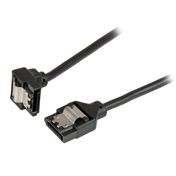 StarTech.com 6in Latching Round SATA to Right Angle SATA Serial ATA Cable - 6