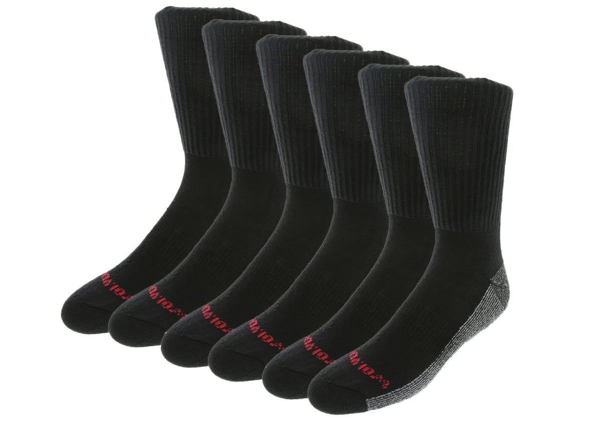 Wolverine Men's 6 PACK ST BOOT SOCK BLACK, Large