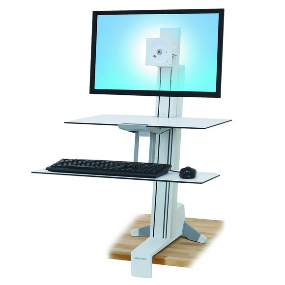 Ergotron WorkFit-S Single HD with Worksurface and Stand, White