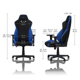 NITRO CONCEPTS S300 Gaming Chair - Galactic Blue - Office Chair - Ergonomic - Cloth Cover - Up to 135kg Users - 90° to 135° Reclinable - Adjustable Height & Armrests