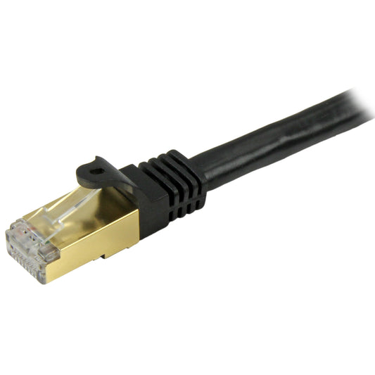 StarTech.com Cat6a Ethernet Cable - 25 ft - Black - Patch Cable - Shielded (SPT) - Molded Cat5 Cable - Long Network Cable - Ethernet Cord - Cat 6a Cable - 25ft