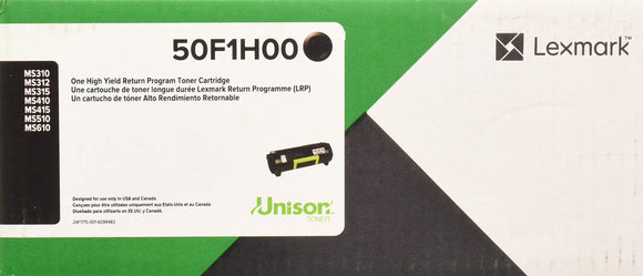 Lexmark 50F1H00 501H MS 310 410 510 610 Toner Cartridge (Black) in Retail Packaging