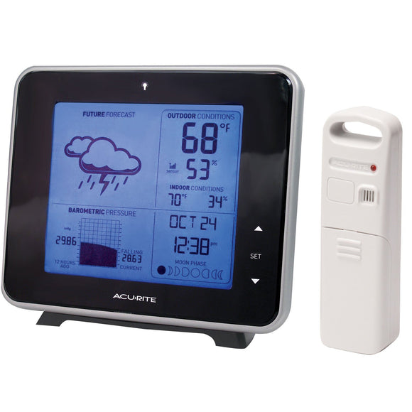 AcuRite 13230 Weather Station with Temperature, Humidity, Moon Phase, Barometric Pressure, Intelli-Time Clock
