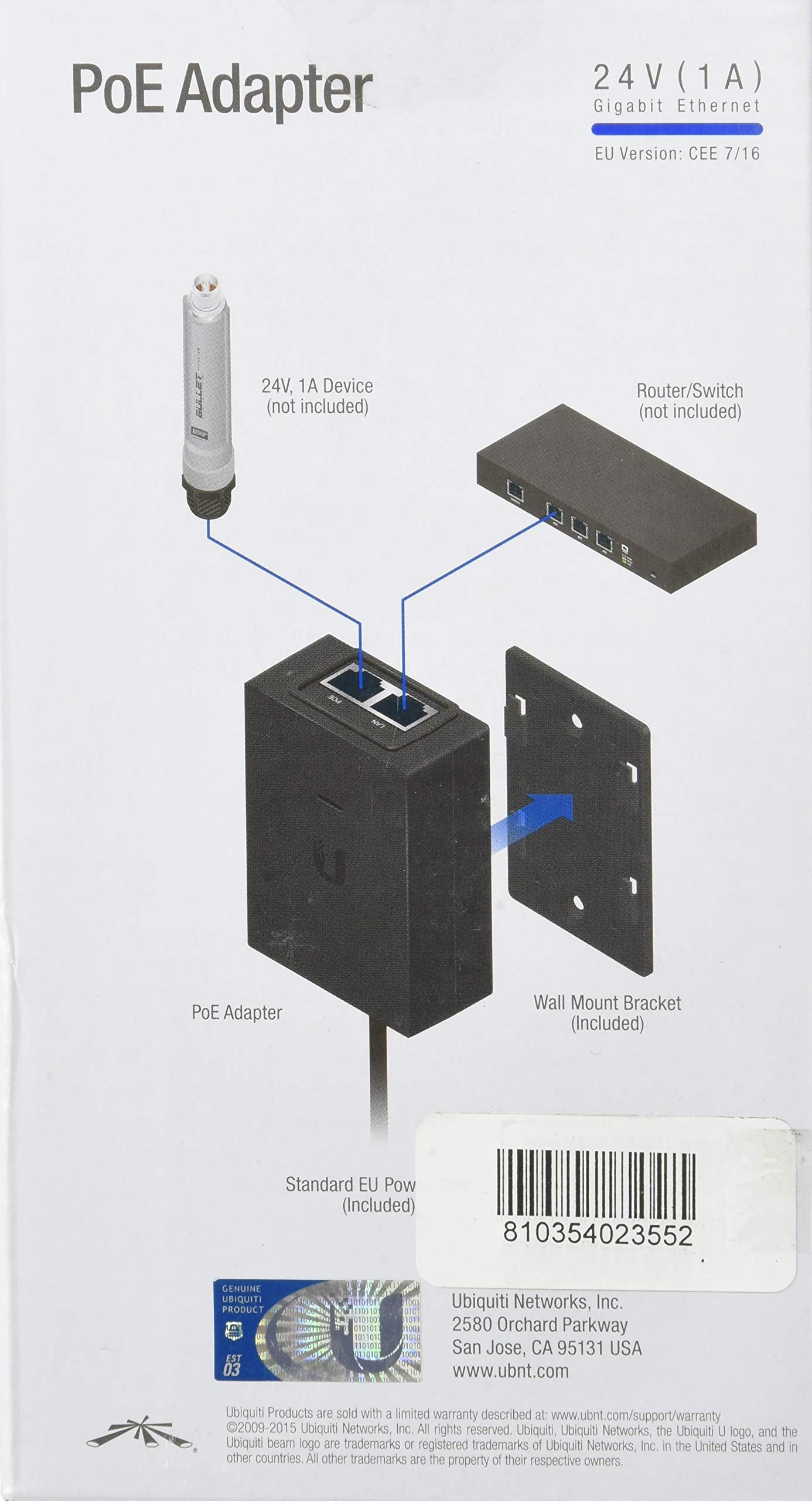 UBIQUITI POE-24-24W-G Networks Injector, Black