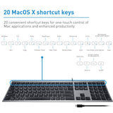Macally Ultra Slim USB-C Wired Keyboard (Full-Size) for Mac with 5Ft Type-C Cable Apple (Space Gray)