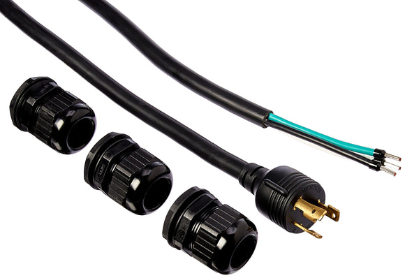 CyberPower L630PHW6FT Hardwire Power Cord, NEMA L6-30P Plug, 3 Wire (Roj) Termination, 6' Cord, Black