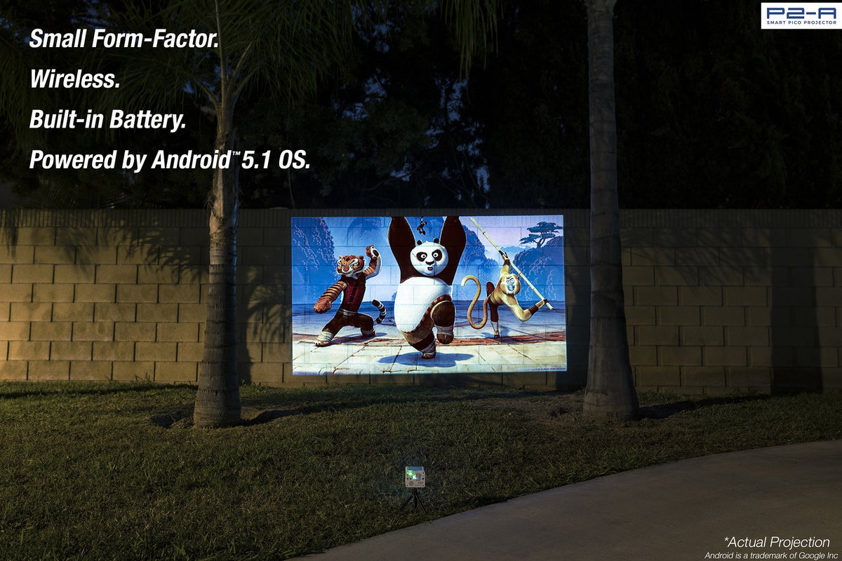 AAXA Technologies P2-A Android Wi-Fi LED Projector - Support Full HD 1080P HDMI USB SD Card VGA AV for Smartphone iPhone Gaming Laptop Home Cinema