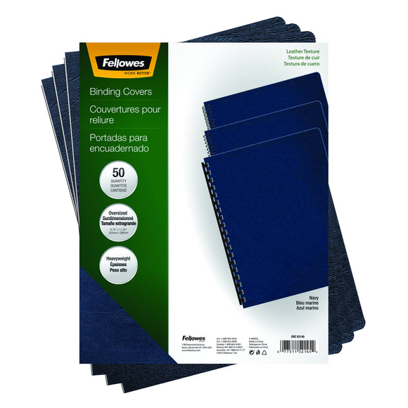 Fellowes Executive Presentation Cover, 11-1/4-Inch x 8-3/4-Inch, 50 Per-Pack, Navy (52145)