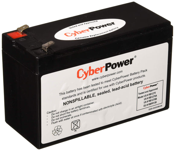 CyberPower RB1270B Replacement Battery Cartridge, Maintenance-Free, User Installable