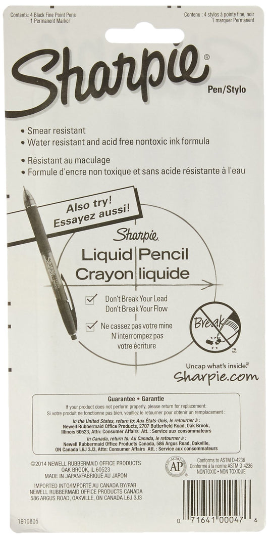 Sharpie Fine Point Pen Stylo, Colors, 12-Pack