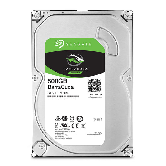 Seagate BarraCuda 500GB Internal Hard Drive HDD - 3.5 Inch SATA 6 Gb/s 7200 RPM 32MB Cache for Computer Desktop PC (ST500DM009)