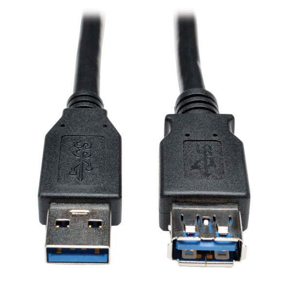 USB Extension Cable USB 3.0 USB-A to USB-A SuperSpeed M/F Black 3ft