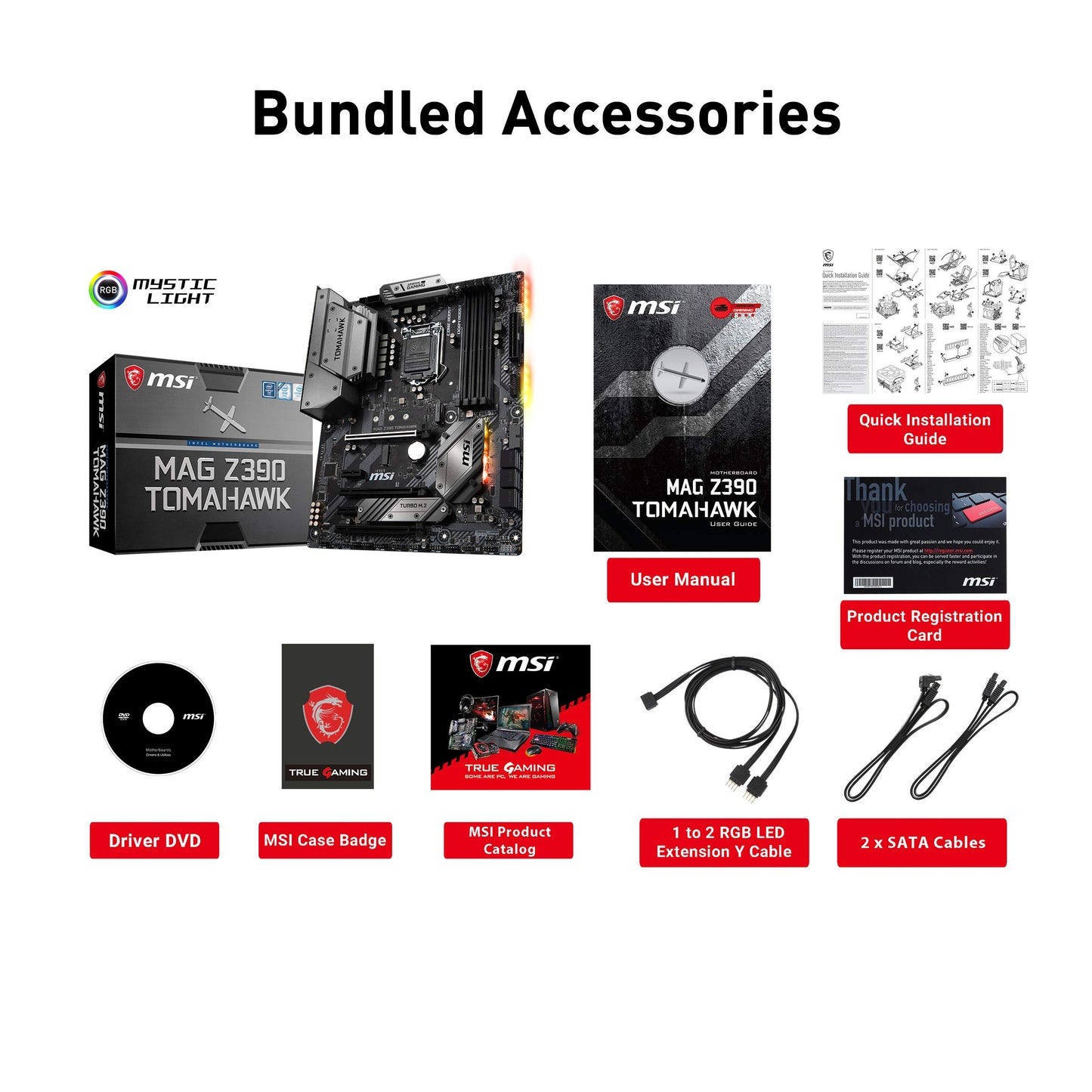 MSI MAG Z390 Tomahawk LGA1151 (Intel 8th and 9th Gen) M.2 USB 3.1 Gen 2 DDR4 HDMI DP CFX Dual Gigabit LAN ATX Z390 Gaming Motherboard