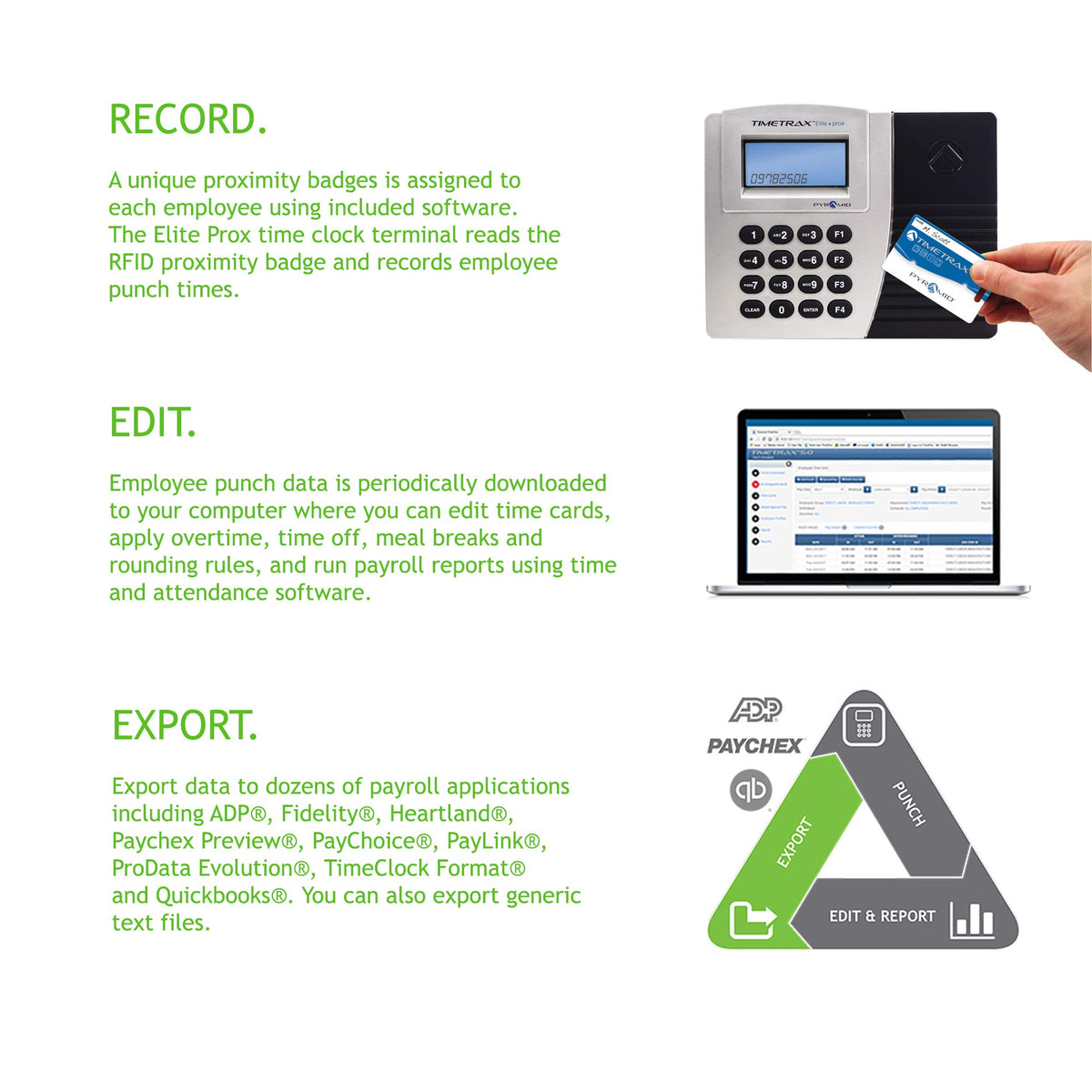 Pyramid TimeTrax Elite TTPROXEK Automated Proximity Time Clock System - Ethernet