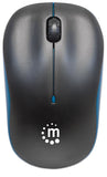 Manhattan Success Wireless Optical Mouse USB, 3 Buttons with Scroll Wheel, 1000 dpi, Blue/Black 179416