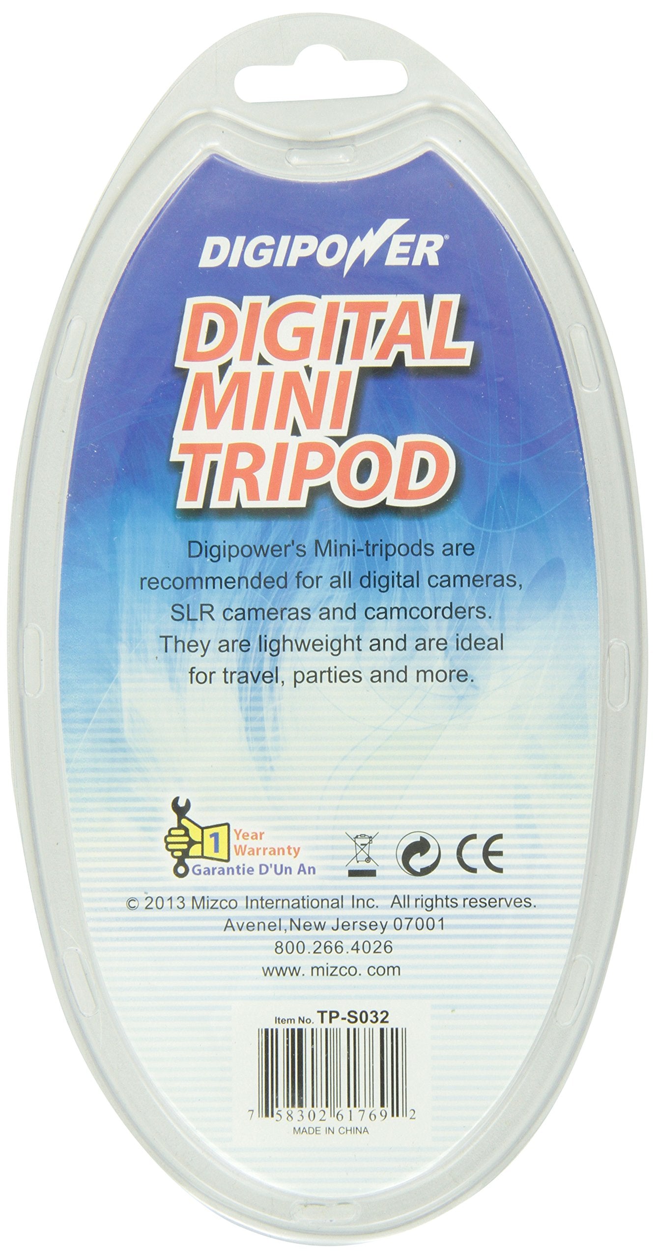 Digipower TP-S032 Compact tripod with two section extended legs and ball head to catch any angle