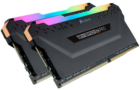 Corsair Vengeance RGB Pro 32GB (2x16GB) DDR4 3200 (PC4-25600) C16 AMD Optimized Memory - Black