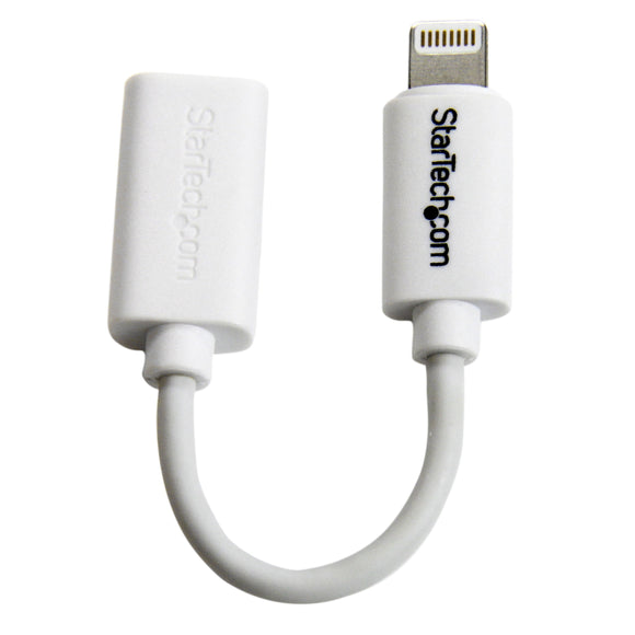 StarTech.com White Micro USB to Apple 8-pin Lightning Connector Adapter for iPhone/iPod/iPad - Apple Lightning to Micro USB 2.0 Dongle (USBUBLTW)