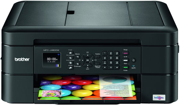Used Brother MFC-J480DW - Wireless Inkjet Color All-in-One Printer w Auto Document Feeder, Amazon Dash Replenishment Enabled