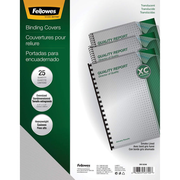 Fellowes 5224601 Futura Presentation Covers-Oversize, Smoke Lined, 25 Pack