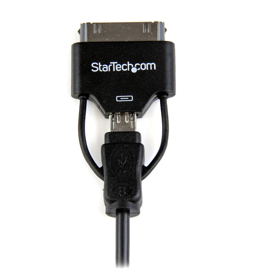 Startech.Com USB2UBADC1M Apple Dock Connector Or Micro USB to USB Combo Cable for iPod/iPhone/Ipad (0.65M)