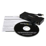 StarTech.com USB 3.0 to HDMI or VGA Adapter Dock - USB 3.0 Mini Docking Station w/USB, GBe Ports - Portable Universal Laptop Travel Hub (USB3SMDOCKHV)